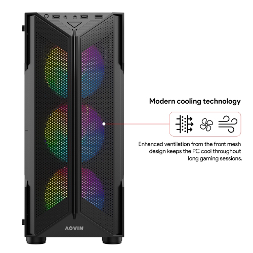 AQVIN-AQ20 Gaming PC Tower Desktop Computer Intel Core i7 up to 4.60 GHz 32GB DDR4 RAM 2TB SSD GeForce RTX 3050 8GB Windows 11 Pro New 24 inch Curved