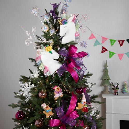 Set of 2 Plush Rainbow Mane Unicorn Picks 24"