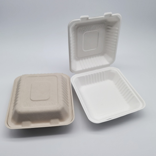 200-Count Single Compartment Hinged White Take Out Containers - 9"