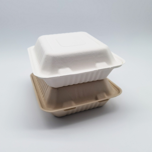 200-Count Single Compartment Hinged White Take Out Containers - 9"