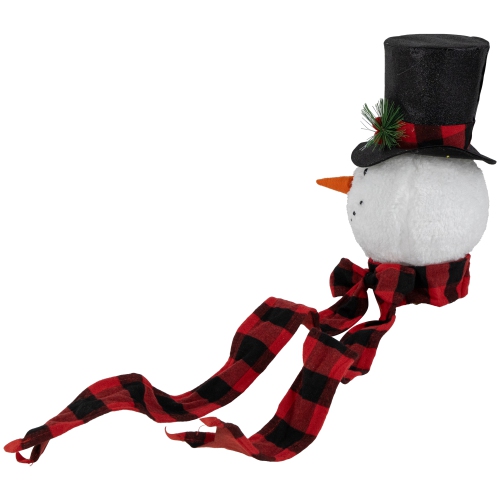 Plush Snowman in Top Hat Christmas Tree Topper -12" - Unlit
