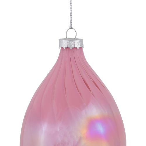 5.5" Pink Finial Christmas Glass Ornament