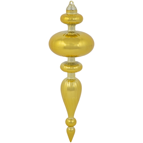 Commercial Size 2-Finish Christmas Finial Shatterproof Ornaments - Gold -12" - 4ct