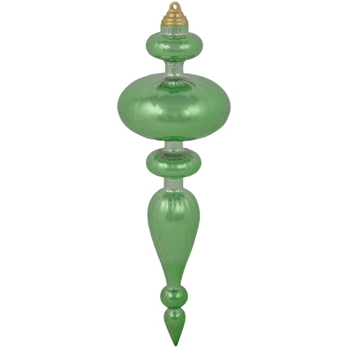 Commercial Size 2-Finish Christmas Finial Shatterproof Ornaments - Green -12" - 4ct