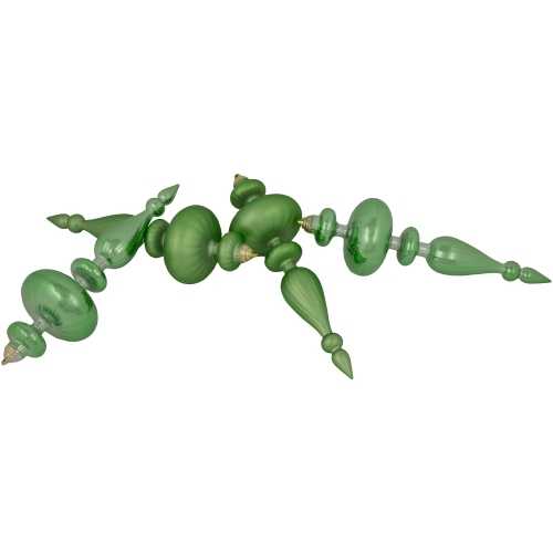 Commercial Size 2-Finish Christmas Finial Shatterproof Ornaments - Green -12" - 4ct