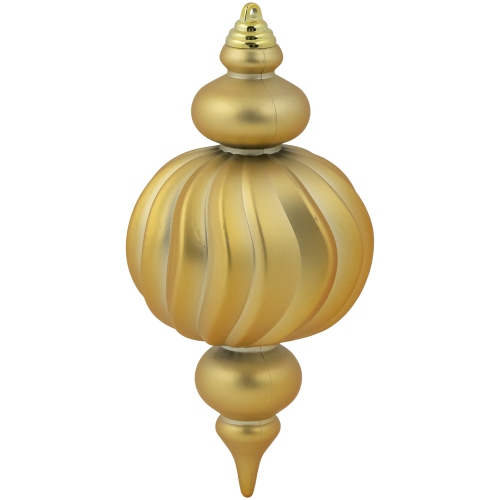 Commercial Size Shatterproof 2-Finish Finial Christmas Ornaments - Gold -10" - 4ct