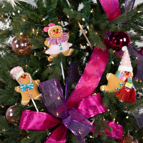 Plush Gingerbread Christmas Picks - 10" - Set of 3