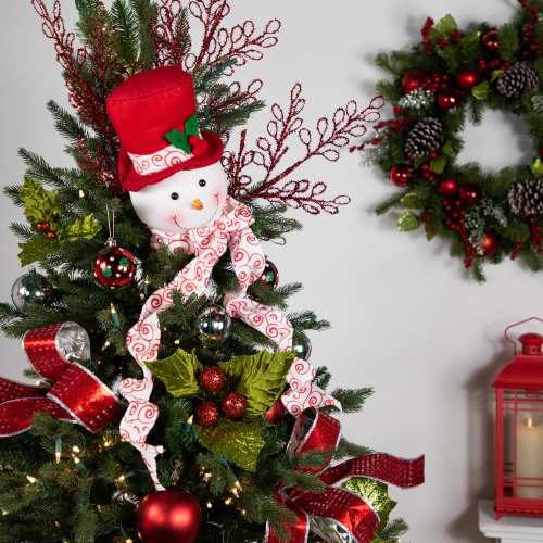 Plush Snowmen in Hats Christmas Ornaments - 12.5" - Set of 3