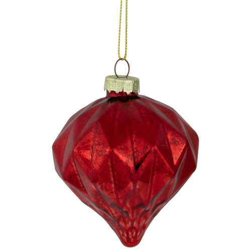 Shiny and Textured Glass Ball and Onion Christmas Ornaments - 3" -Red - 9ct