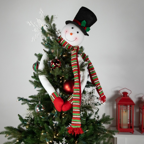 Plush Snowman Hugging Christmas Tree Topper - 45" - Unlit