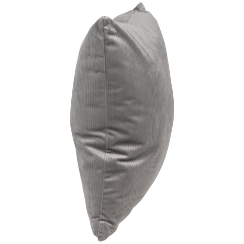 Coussin décoratif carré en velours côtelé - 18 po - Gris