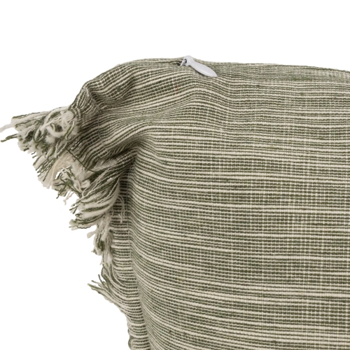 Square Throw Pillow with Fringe - 15" - Sage Green