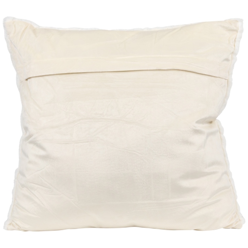 Coussin décoratif carré moelleux à carreaux blancs de 18 po