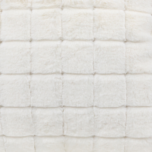 Coussin décoratif carré moelleux à carreaux blancs de 18 po