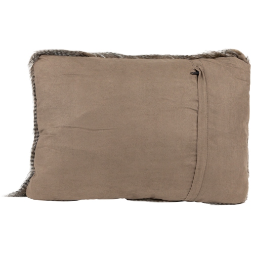 Coussin décoratif rectangulaire pelucheux brun noyer de 20 po