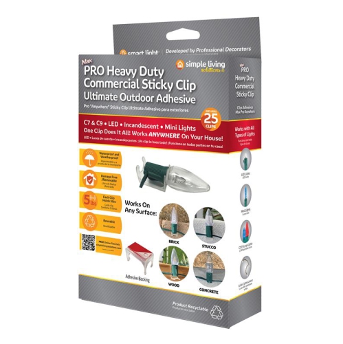 Image 1 of 3.. Heavy Duty Commercial Grade Sticky Clips -1.75" - Clear - Set of 25