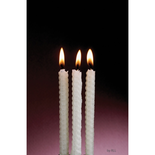 White Eco-Friendly Natural Beeswax Hanukkah Menorah Candles 4"