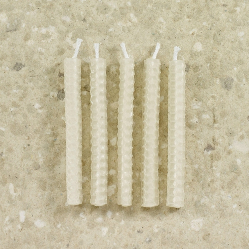 White Eco-Friendly Natural Beeswax Hanukkah Menorah Candles 4"
