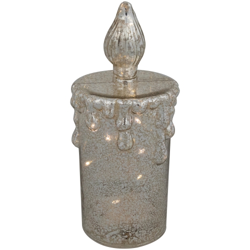 LED Lighted Dripping Mercury Candle Christmas Decoration - 8.75" - Gold