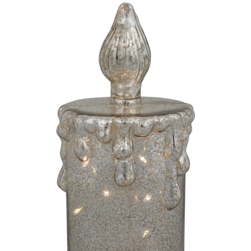 LED Lighted Dripping Mercury Candle Christmas Decoration - 8.75" - Gold