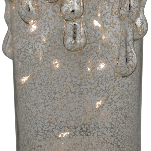 LED Lighted Dripping Mercury Candle Christmas Decoration - 8.75" - Gold