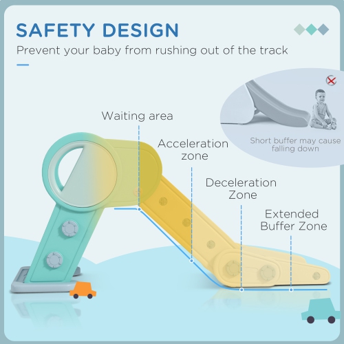 Qaba – glissade d’intérieur pour enfant pliable pour filles de 1.5-3 ans, vert