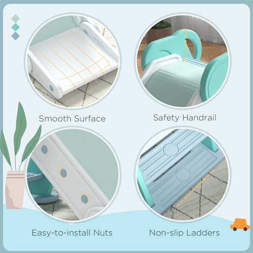 Qaba – glissade d’intérieur pour enfant pliable pour filles de 1.5-3 ans, vert