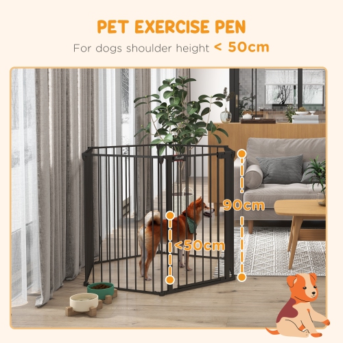 PawHut – Stylo de jeu pour chien à 6 panneaux, stylo pliable pour chien, parc intérieur en métal pour animal de compagnie, parcours de lapin, clôture