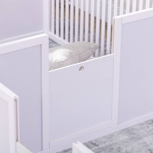 PawHut Whelping Box for Dogs, 20"H Puppy Whelping Box with Removable Doors, Dog Birth Supplies & Essentials for Indoor, 81" x 39" x 20", White