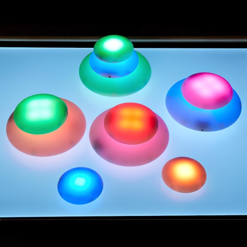 TTS Illuminated Glowing Pebbles V2 Sensory Set Toy for Kids - 12-Piece, Rechargeable Glowing Educational Toys, Teaching Learning Classroom Materials