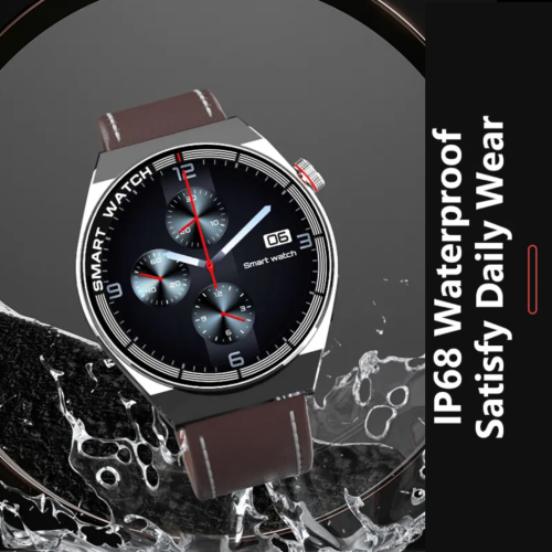 TUTT Classic Smartwatch For Men | Titanium Alloy | NFC Function Health & Fitness Tracker IP68 Waterproof Rubber & Leather Straps