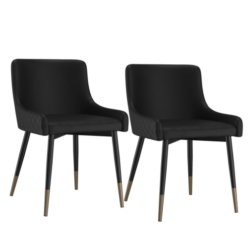COSMIC HOMES  Dining Chairs Set, Modern Mid Century Side Chairs for Dining Room, Kitchen, Living Room, Side Chair, Set Of 2 In In Black