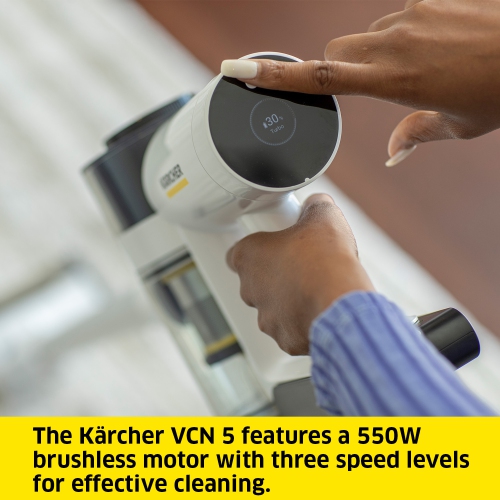 Karcher VCN 5 Cordless Vacuum Cleaner - Lightweight Stick & Handheld Vacuum Cleaner, 3-Speed Power Control, HEPA Filtration