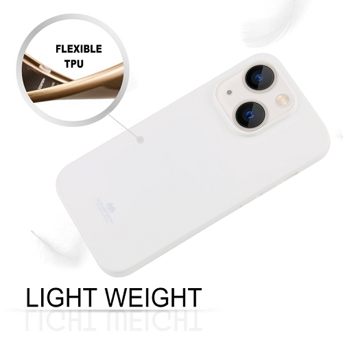 TopSave Goospery Pearl Jelly Gel TPU Case For iPhone 15 Plus, White