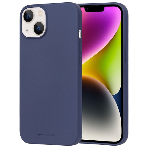 Image 1 of 3.. TopSave Goospery Soft Feeling Jelly Silky Slim Bumper Case For iPhone 15, Navy Blue