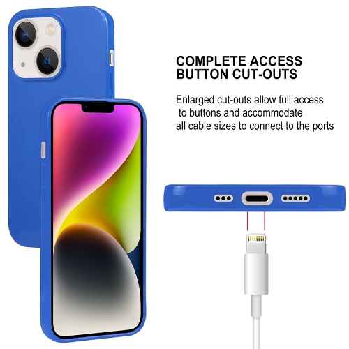 TopSave Goospery Pearl Jelly Gel TPU Case For iPhone 15 Plus, Blue