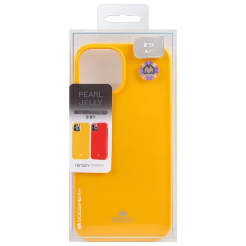 TopSave Goospery Pearl Jelly Gel TPU Case For iPhone 15 Plus, Yellow