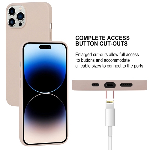 TopSave Goospery Soft Feeling Jelly Silky Slim Bumper Case For iPhone 15 Pro, Pink Sand