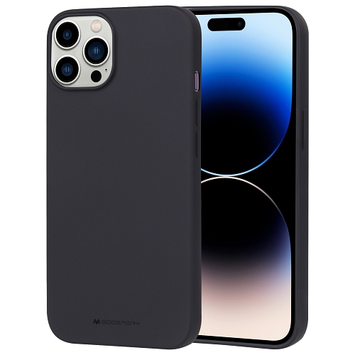GOOSPERY  Topsave Soft Feeling Jelly Silky Slim Bumper Case for Iphone 15 Pro Max (6.7") In Black