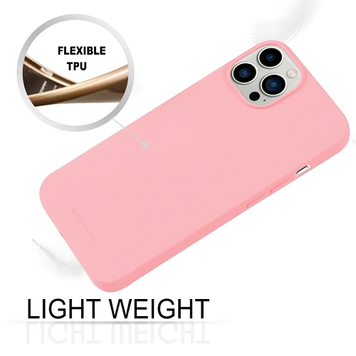 TopSave Goospery Soft Feeling Jelly Silky Slim Bumper Case For iPhone 15 Pro, Pink