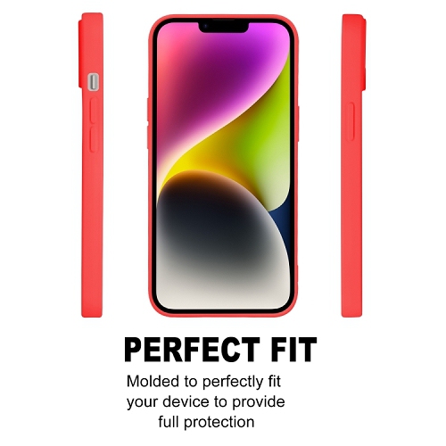 TopSave Goospery Soft Feeling Jelly Silky Slim Bumper Case For iPhone 15 Plus, Red