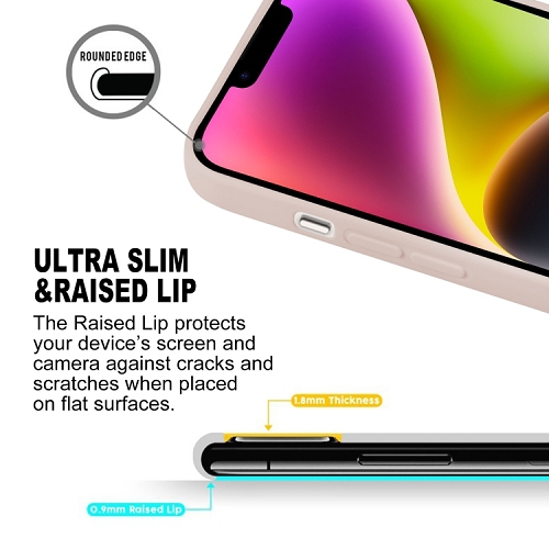 TopSave Goospery Soft Feeling Jelly Silky Slim Bumper Case For iPhone 15 Plus, Pink Sand