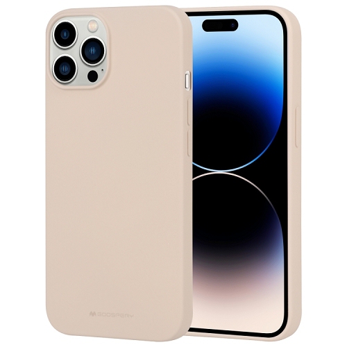 Image 1 of 3.. TopSave Goospery Soft Feeling Jelly Silky Slim Bumper Case For iPhone 15 Pro Max, Pink Sand