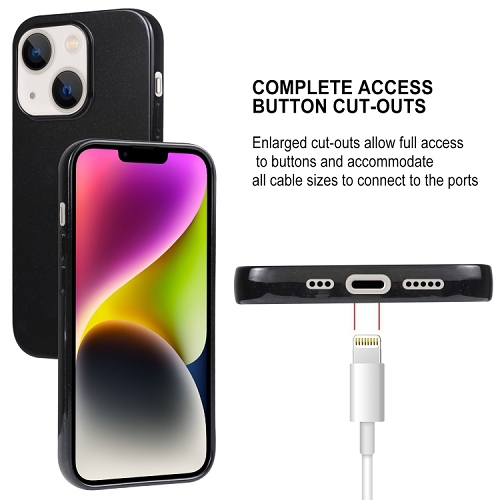 TopSave Goospery Pearl Jelly Gel TPU Case For iPhone 15 Plus, Black