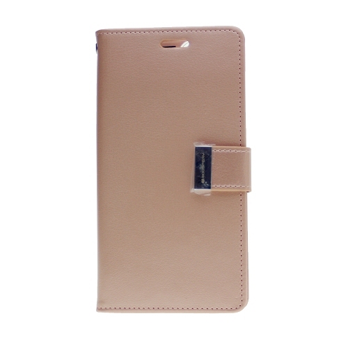 GOOSPERY  Topsave Rich Max(5) Card Slot Leather Folio Wallet Flip Case for Iphone 15 Pro Max (6.7"), Rose In Gold