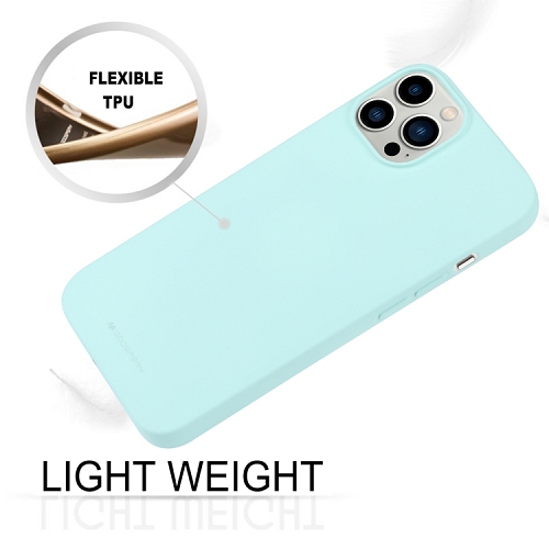 TopSave Goospery Soft Feeling Jelly Silky Slim Bumper Case For iPhone 15 Pro, Teal