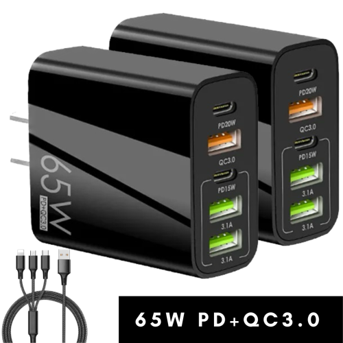 Chargeur de prise de charge rapide + câble de chargement USB-C - 3A Quick  Charge 3.0
