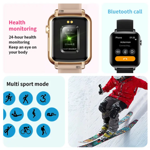 TUTT H90 Men and Women Fashion Smart Watch Reloj BT Call Fashion Design with 1.81 inch HD Screen Heart Rate Monitor Fitness and Activity Tracking.