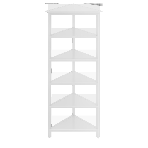 White Five Tier Solid Wood Corner Bookcase Best Buy Canada