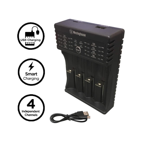 Westinghouse 4 Bay Universal NiMH, Li-Ion, LifeP04 Smart Charger